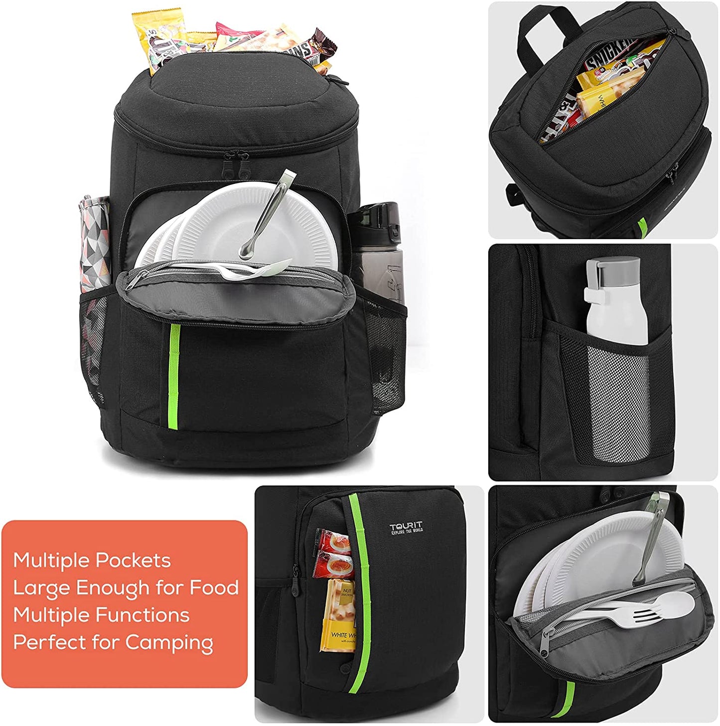 Cooler Backpack 30 Cans Lightweight Insulated Backpack Cooler Leak-Proof for Men and Women