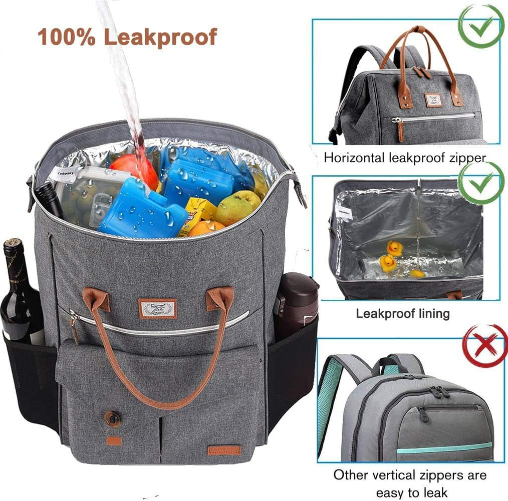 Cooler Backpack with 2 Ice Packs Large Insulated Cooler Backpack Leakproof and Waterproof Backpack Cooler, 30 Cans